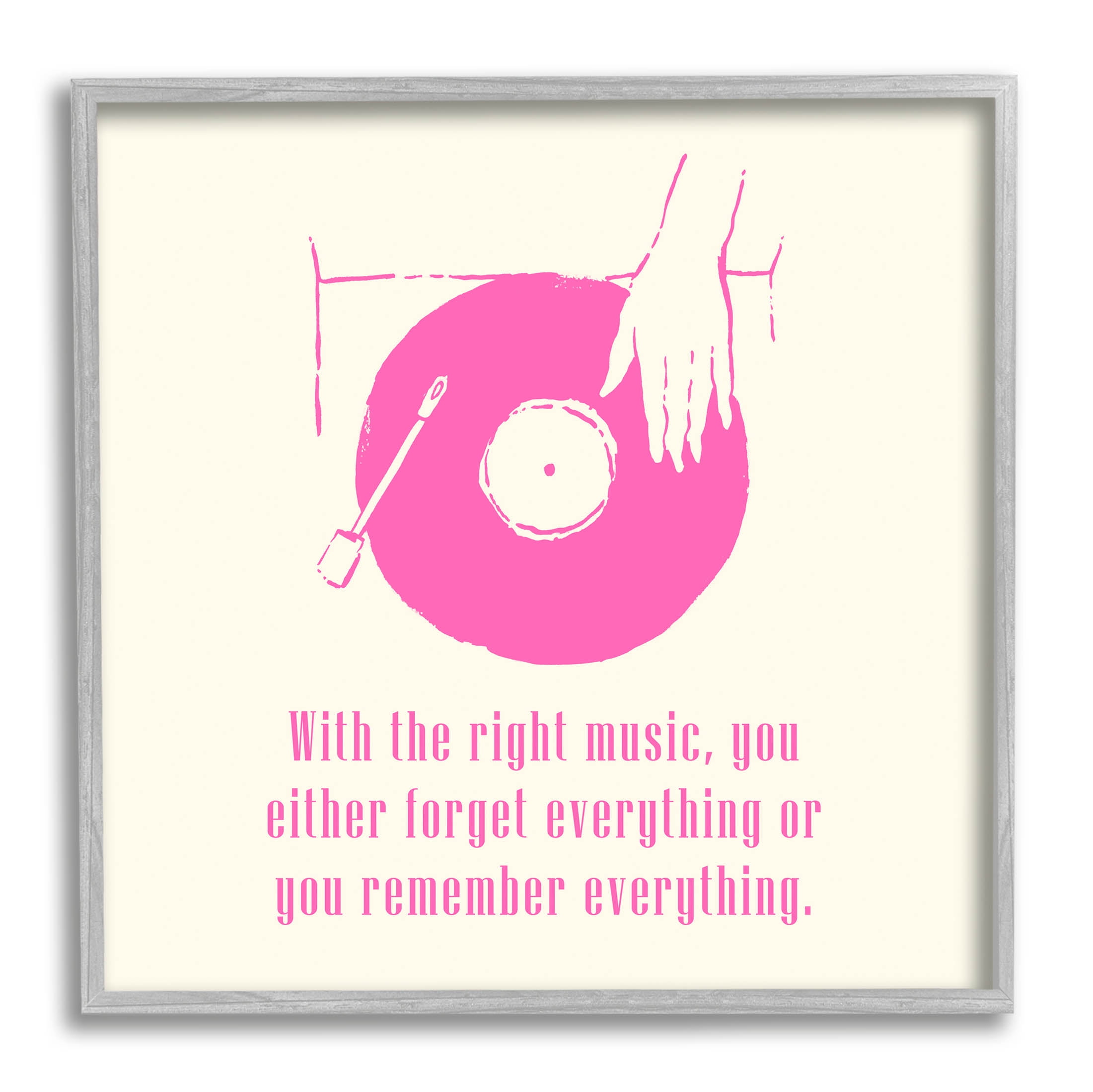 Stupell Industries With The Right Music DJ Turntable Graphic Art Gray Framed Art Print Wall Art, Design by Melissa Wang