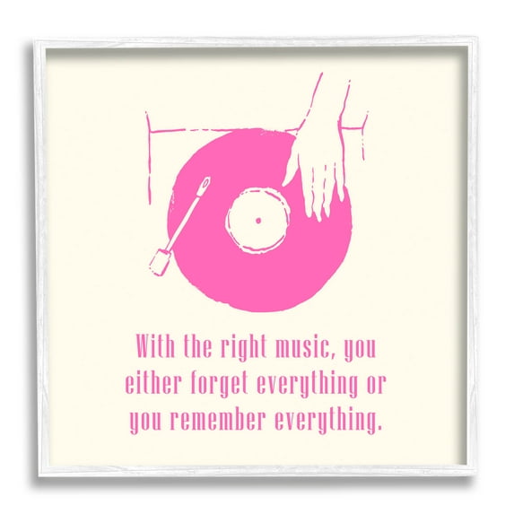 Stupell Industries With The Right Music DJ Turntable Graphic Art White Framed Art Print Wall Art, Design by Melissa Wang