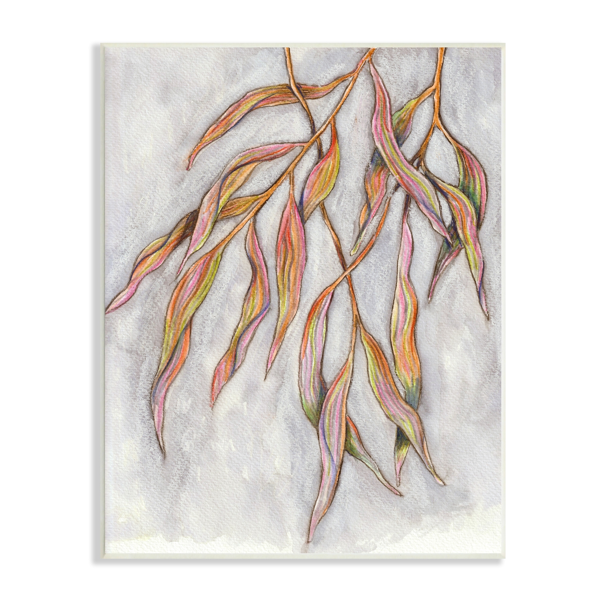 Stupell Industries Withering Leaves Botanicals Hanging Modern Watercolor Detail Painting Unframed Art Print Wall Art, Design by Elvira Errico