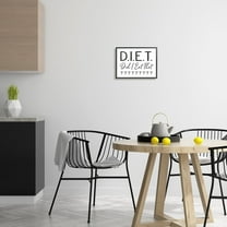 Stupell Industries Witty Diet Food Phrase Casual Typography Sign Graphic Art Black Framed Art Print Wall Art, Design by Lettered and Lined