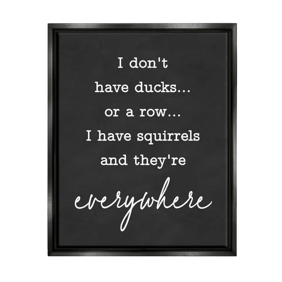 Stupell Industries Witty Ducks In A Row Phrase Humorous Typography Graphic Art Jet Black Floating Framed Canvas Print Wall Art, Design by Lettered and Lined
