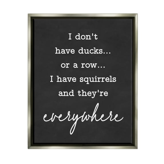 Stupell Industries Witty Ducks In A Row Phrase Humorous Typography Graphic Art Luster Gray Floating Framed Canvas Print Wall Art, Design by Lettered and Lined