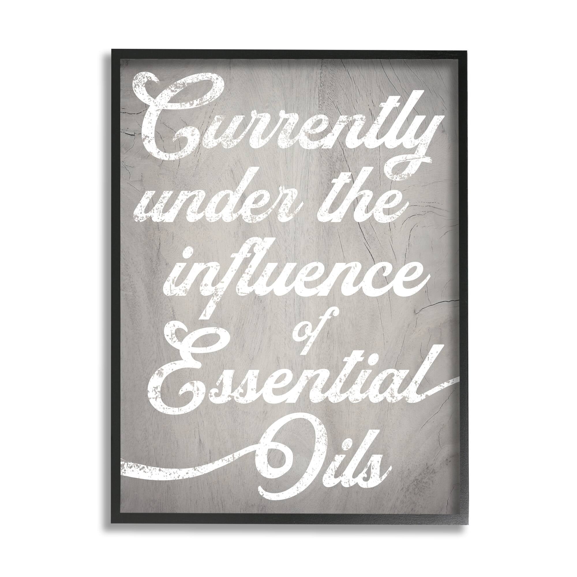 Stupell Industries Witty Essential Oils Humor Vintage Style Text Graphic Art Black Framed Art Print Wall Art, Design by Daphne Polselli