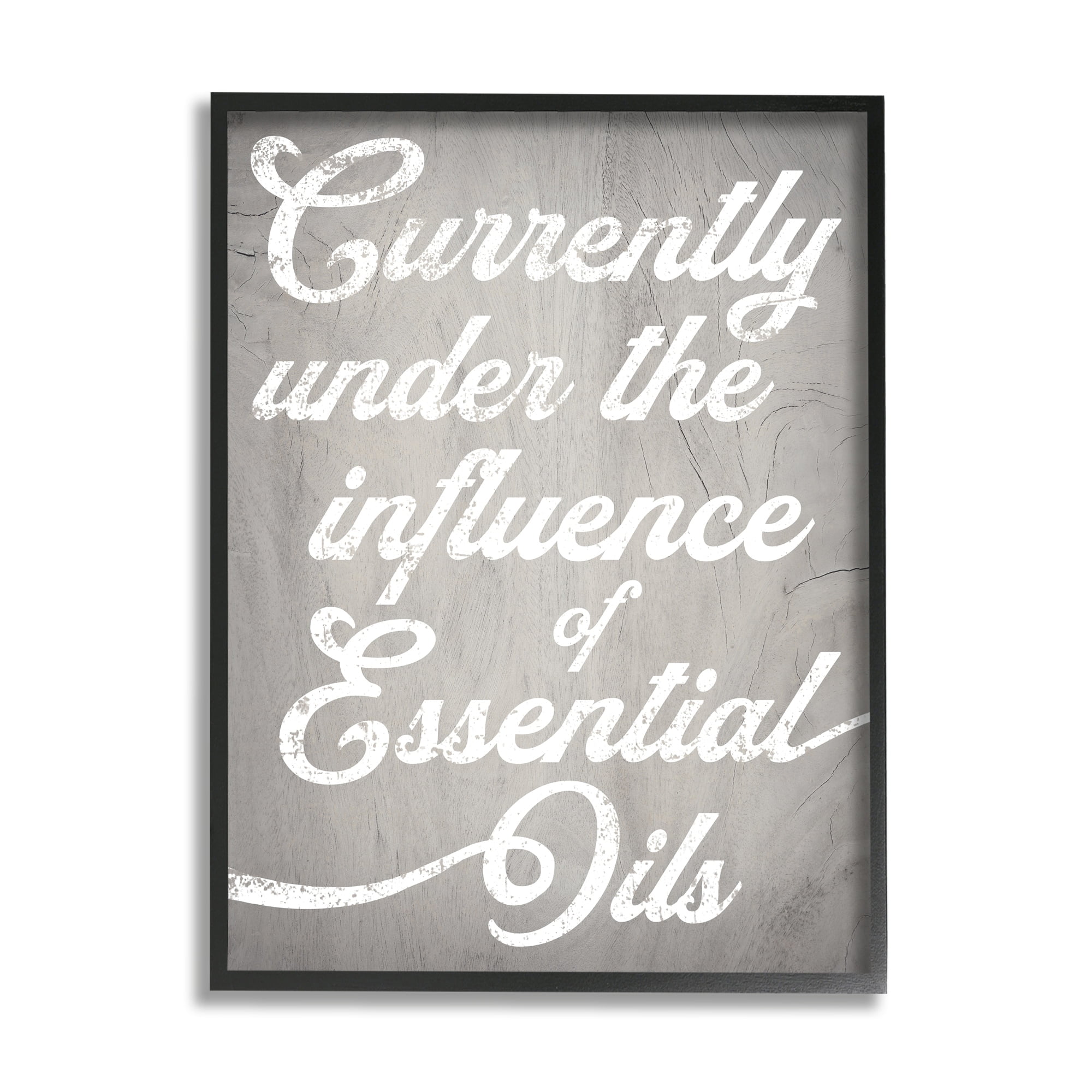 Stupell Industries Witty Essential Oils Humor Vintage Style Text Graphic Art Black Framed Art Print Wall Art, Design by Daphne Polselli