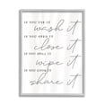 thumbnail image 1 of Stupell Industries Witty Rustic Kitchen Rules Share It Quote Calligraphy Framed Wall Art, 24 x 30, Design by Lil' Rue, 1 of 5