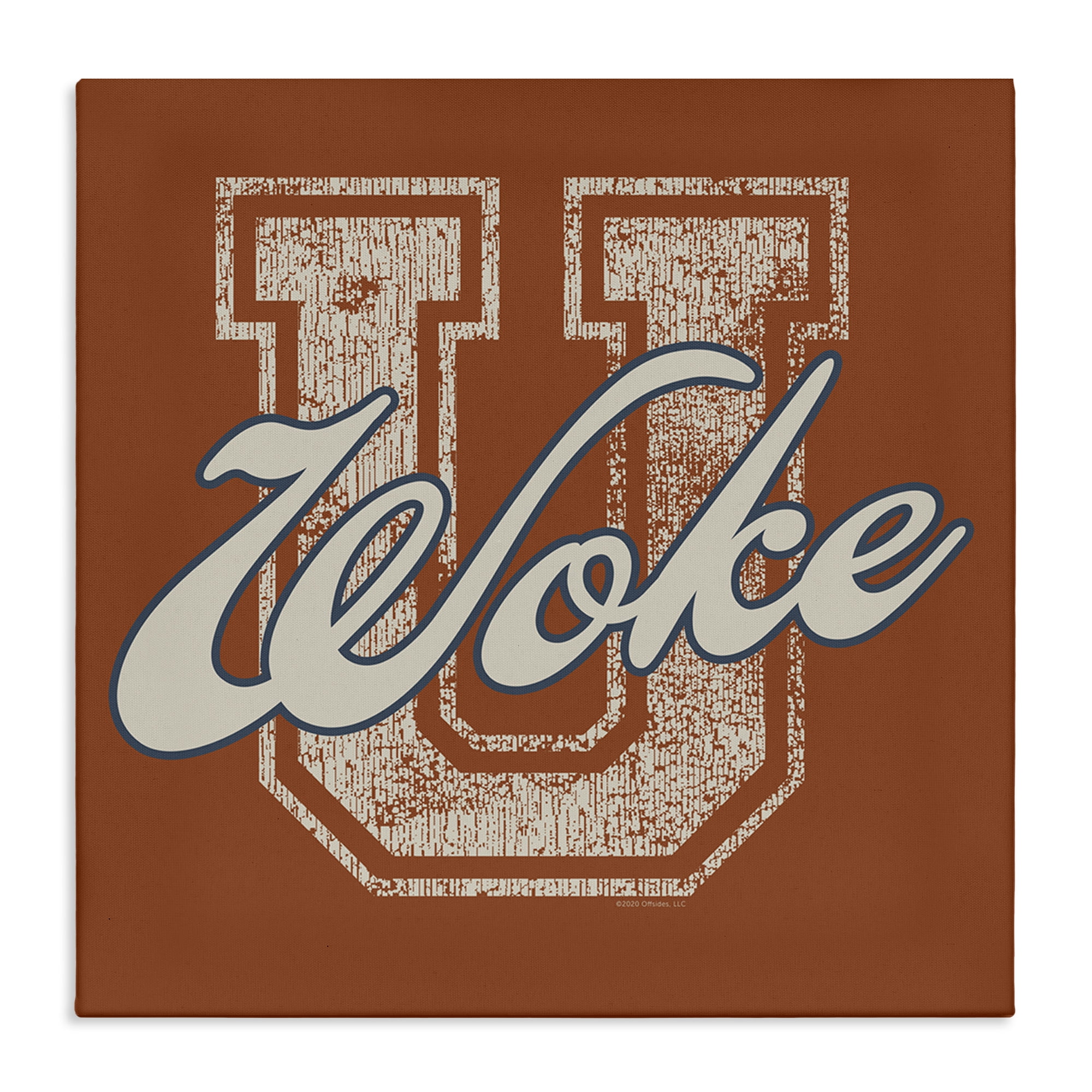 Stupell Industries Woke U Varsity Style Text & Numbers Painting Wrapped Canvas Art Print Wall Art, 17 x 17