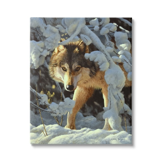 Stupell Industries Wolf Among Snowy Branches Animals & Insects Photography Gallery Wrapped Canvas Print Wall Art, 16 x 20