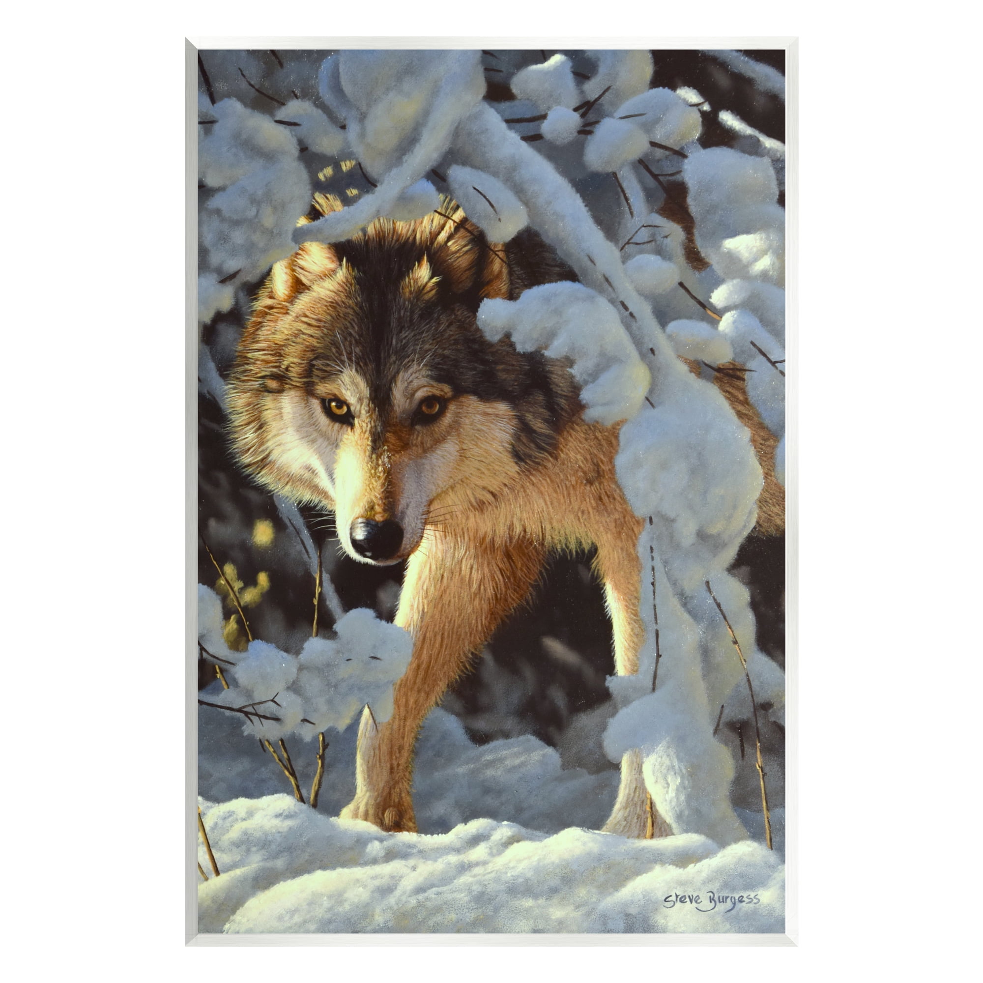 Stupell Industries Wolf Among Snowy Branches Animals & Insects Photography Unframed Art Print Wall Art, 10 x 15