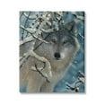 thumbnail image 1 of Stupell Industries Wolf Behind Snowy Branches Winter Wild Forest Animal, 16 x 20, Design by Collin Bogle, 1 of 6