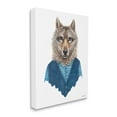 thumbnail image 1 of Stupell Industries Wolf In Human Clothing Plaid Patterned Shirt Vest,24 x 30,Designed by Rachel Nieman, 1 of 6