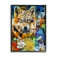 thumbnail image 1 of Stupell Industries Wolf with Abstract Florals Animals & Insects Painting Black Framed Art Print Wall Art, 11 x 14, 1 of 9