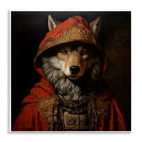 Stupell Industries Wolf with Red Cloak Animals & Insects Painting Unframed Art Print Wall Art, 12 x 12