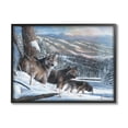 thumbnail image 1 of Stupell Industries Wolves in Snowy Mountain Landscape Animals & Insects Painting Black Framed Art Print Wall Art, 20 x 16, 1 of 8