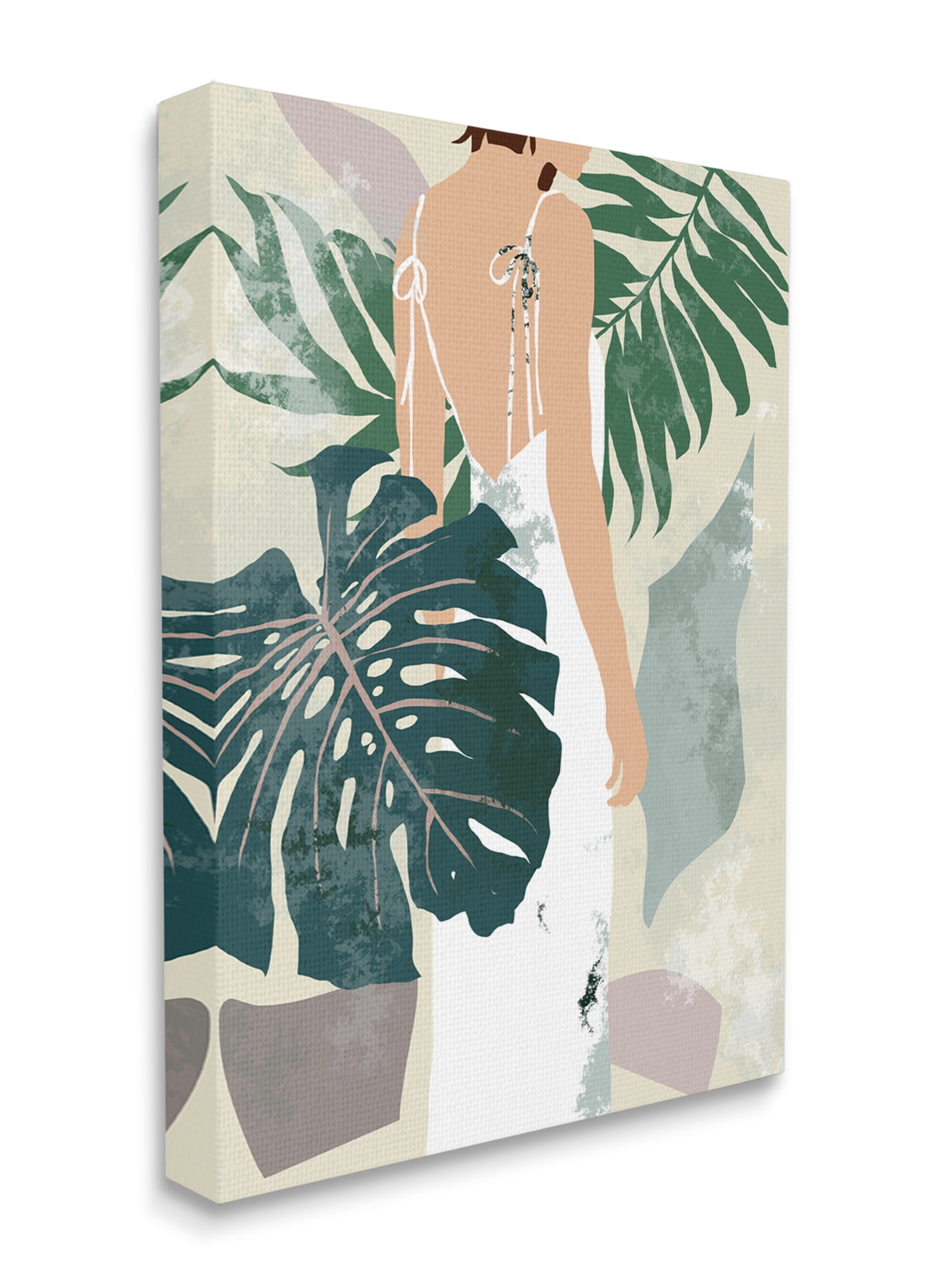 Stupell Industries Woman Between Shaded Palms Tropical Plants Canvas Wall Art, 24 x 30, Design by Melissa Wang