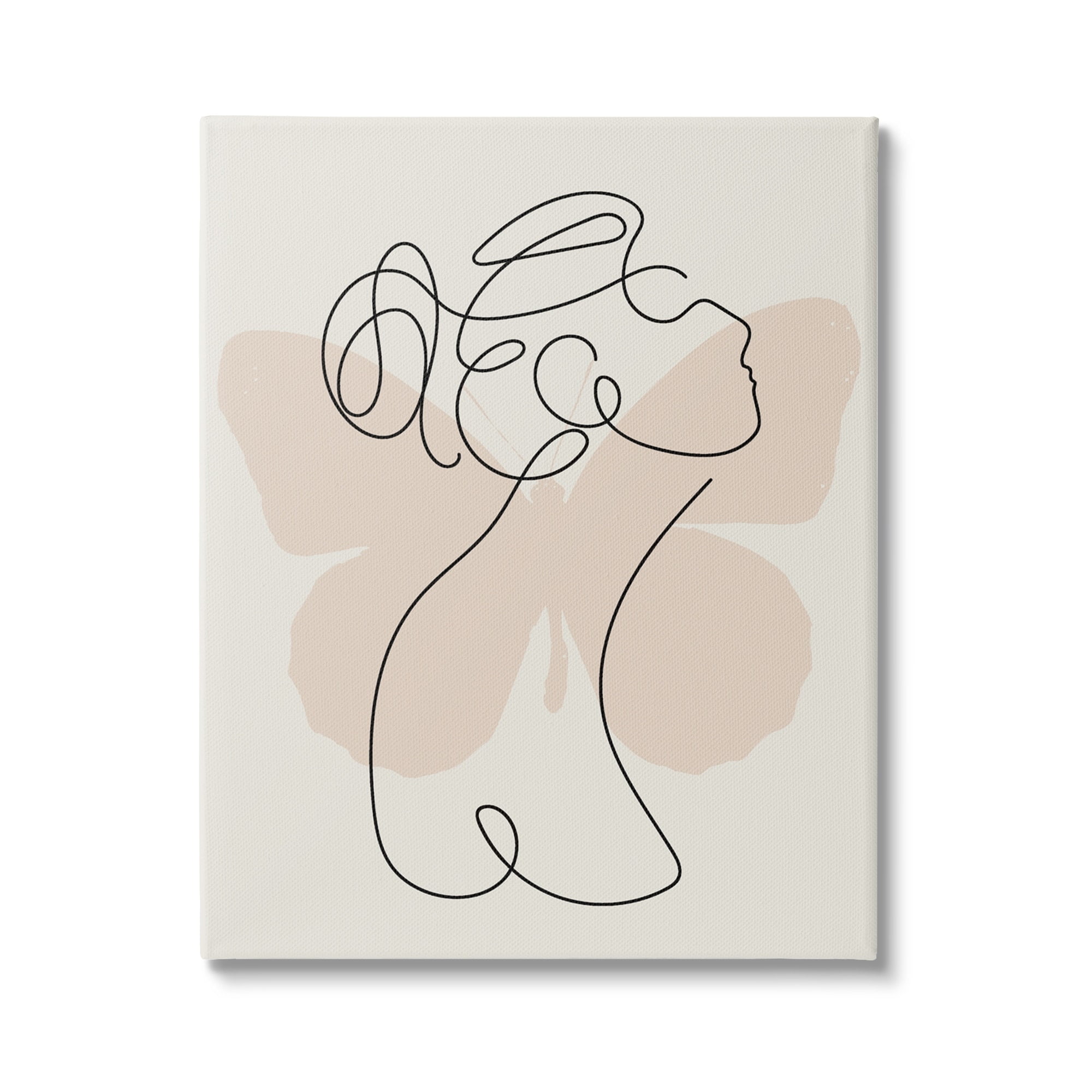 Stupell Industries Woman & Butterfly Line Doodle Abstract Painting Gallery Wrapped Canvas Print Wall Art