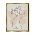thumbnail image 1 of Stupell Industries Woman & Butterfly Line Doodle Abstract Painting Gold Floater Framed Art Print Wall Art, 1 of 6