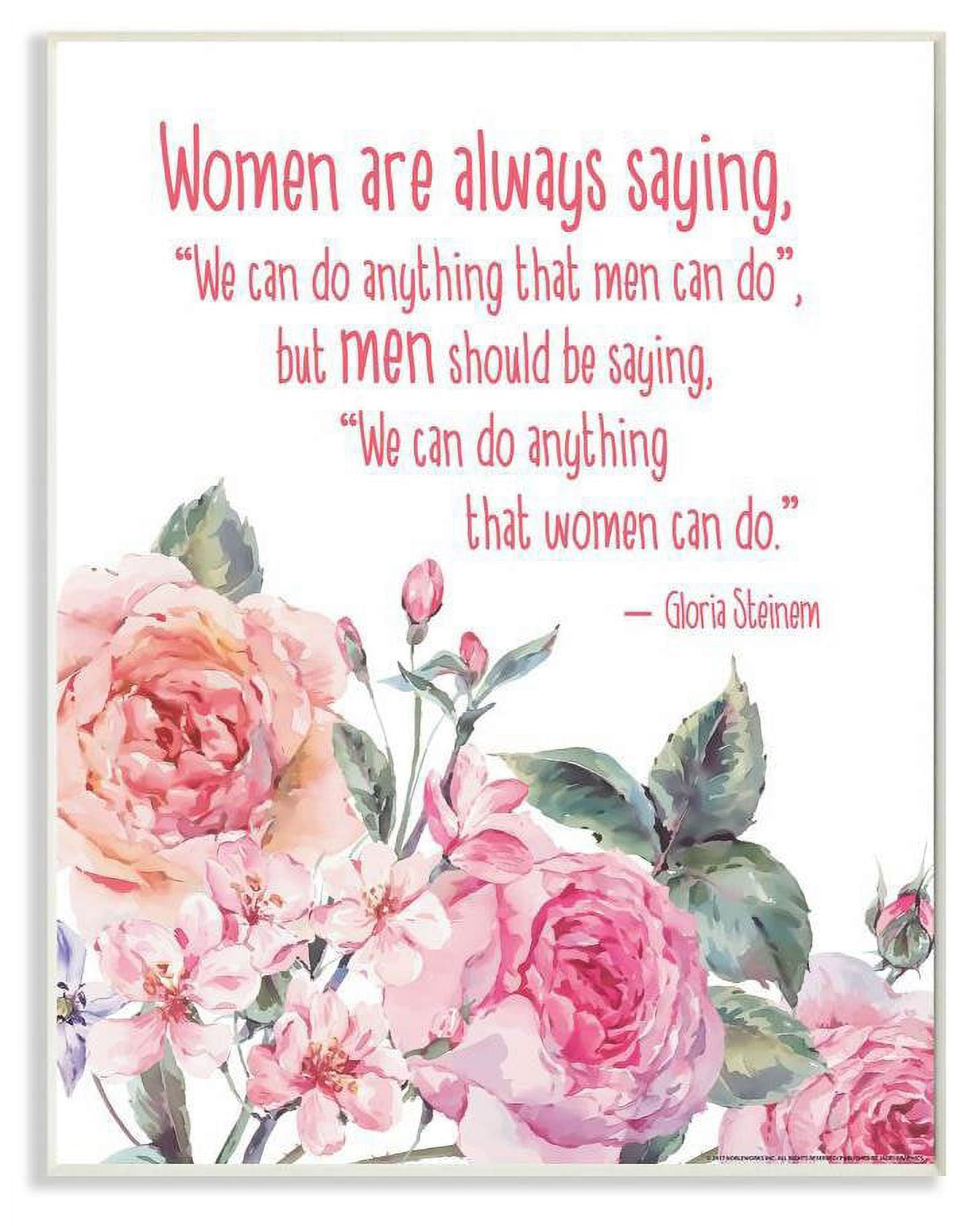 Stupell Industries Woman Can Do Anything Flower Inspirational Word Design Wall Plaque by Jadei Graphics