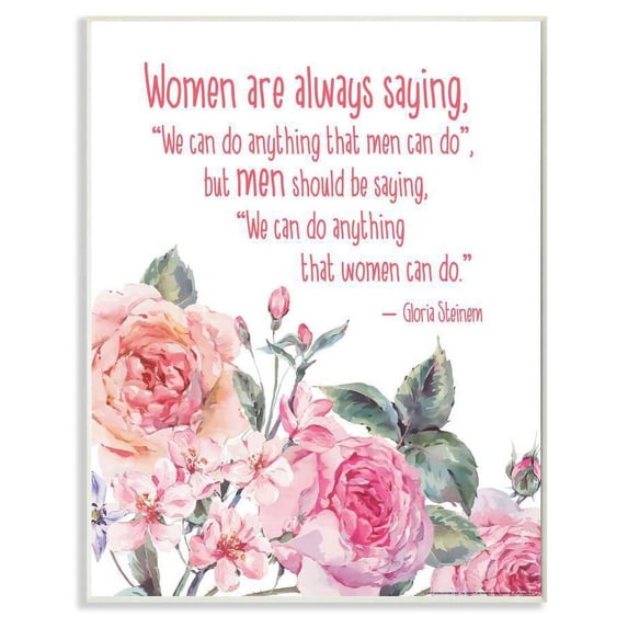 Stupell Industries Woman Can Do Anything Flower Inspirational Word Design Wall Plaque by Jadei Graphics