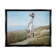 thumbnail image 1 of Stupell Industries Woman Enjoying Peaceful Beach Shore Landscape View Painting Jet Black Floating Framed Canvas Print Wall Art, Design by Tom Mielko, 1 of 5