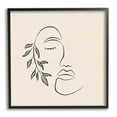thumbnail image 1 of Stupell Industries Woman Face Abstract Line Doodle Botanical Sprig Graphic Art Black Framed Art Print Wall Art, Design by JJ Design House LLC, 1 of 5