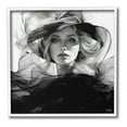 thumbnail image 1 of Stupell Industries Woman & Flowing Fabrics Abstract Painting White Framed Art Print Wall Art, 17 x 17, 1 of 9