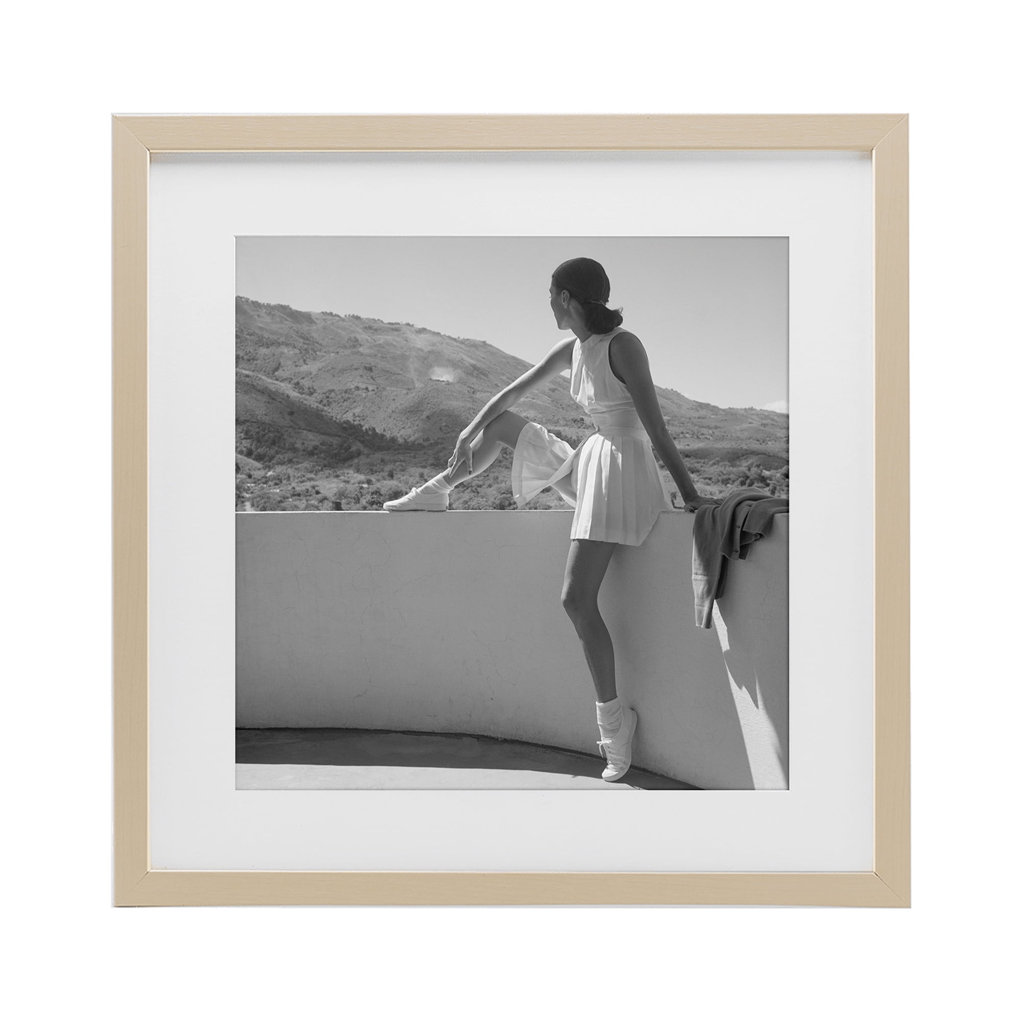 Stupell Industries Woman In Tennis Outfit Birch Framed Print Under Glass, design by Toni Frissell