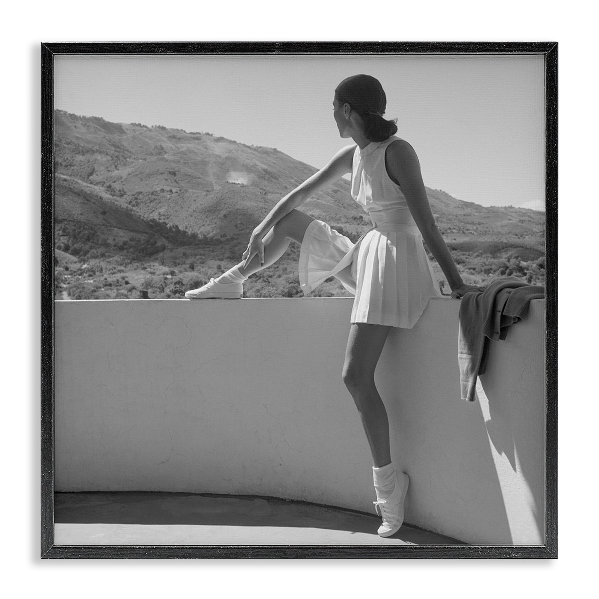 Stupell Industries Woman In Tennis Outfit Black Framed Giclee Art, design by Toni Frissell
