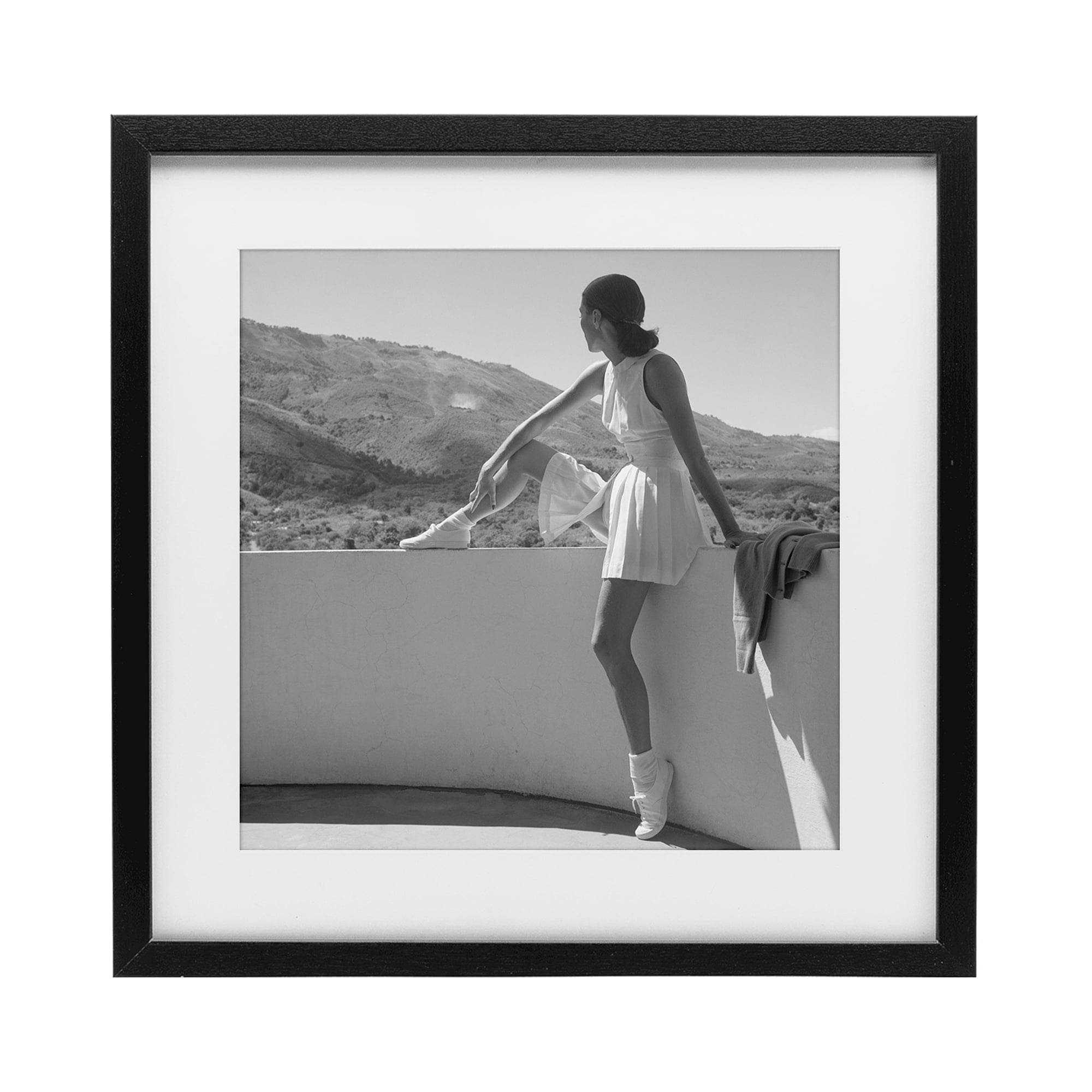 Stupell Industries Woman In Tennis Outfit Black Framed Print Under Glass, design by Toni Frissell
