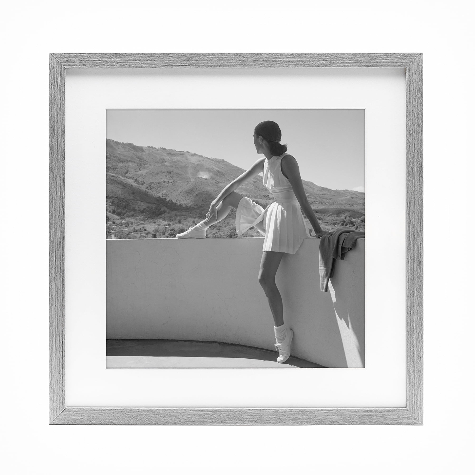 Stupell Industries Woman In Tennis Outfit Gray Framed Print Under Glass, design by Toni Frissell