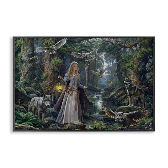Stupell Industries Woman In The Forest Black Framed Giclee Art design by Image World, 20 x 30