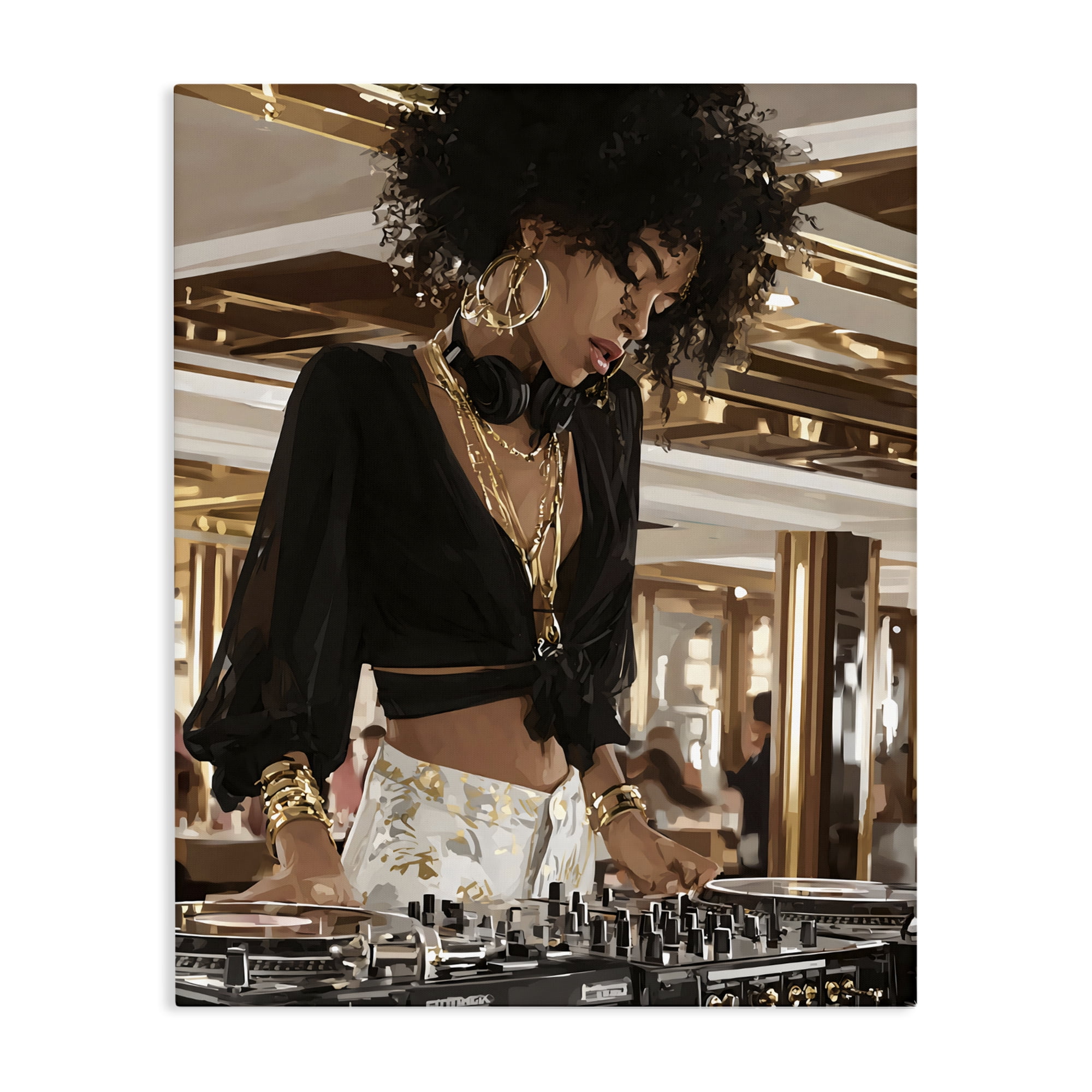 Stupell Industries Woman Of Music Live DJ Canvas Wall Art, design by Franklyn Gregory