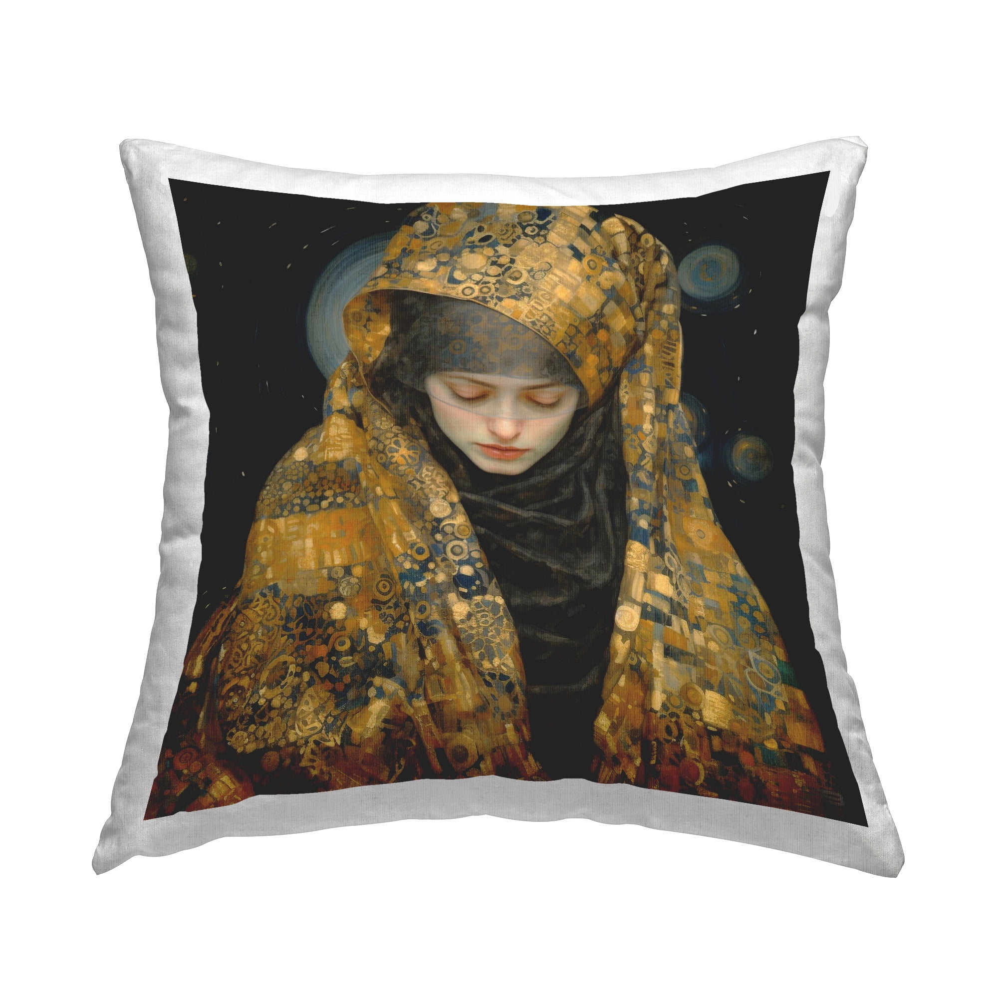 Stupell Industries Woman & Opulent Headscarf Decorative Printed Throw Pillow Design by RB