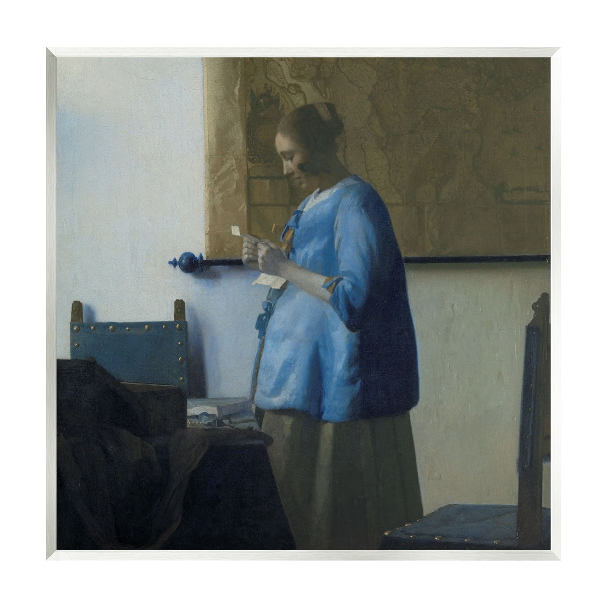 Stupell Industries Woman Reading a Letter Johannes Vermeer Classical Painting Painting Unframed Art Print Wall Art, Design by one1000paintings