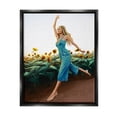 thumbnail image 1 of Stupell Industries Woman Running Through Rural Sunflower Meadow Field Painting Jet Black Floating Framed Canvas Print Wall Art, Design by Ziwei Li, 1 of 5
