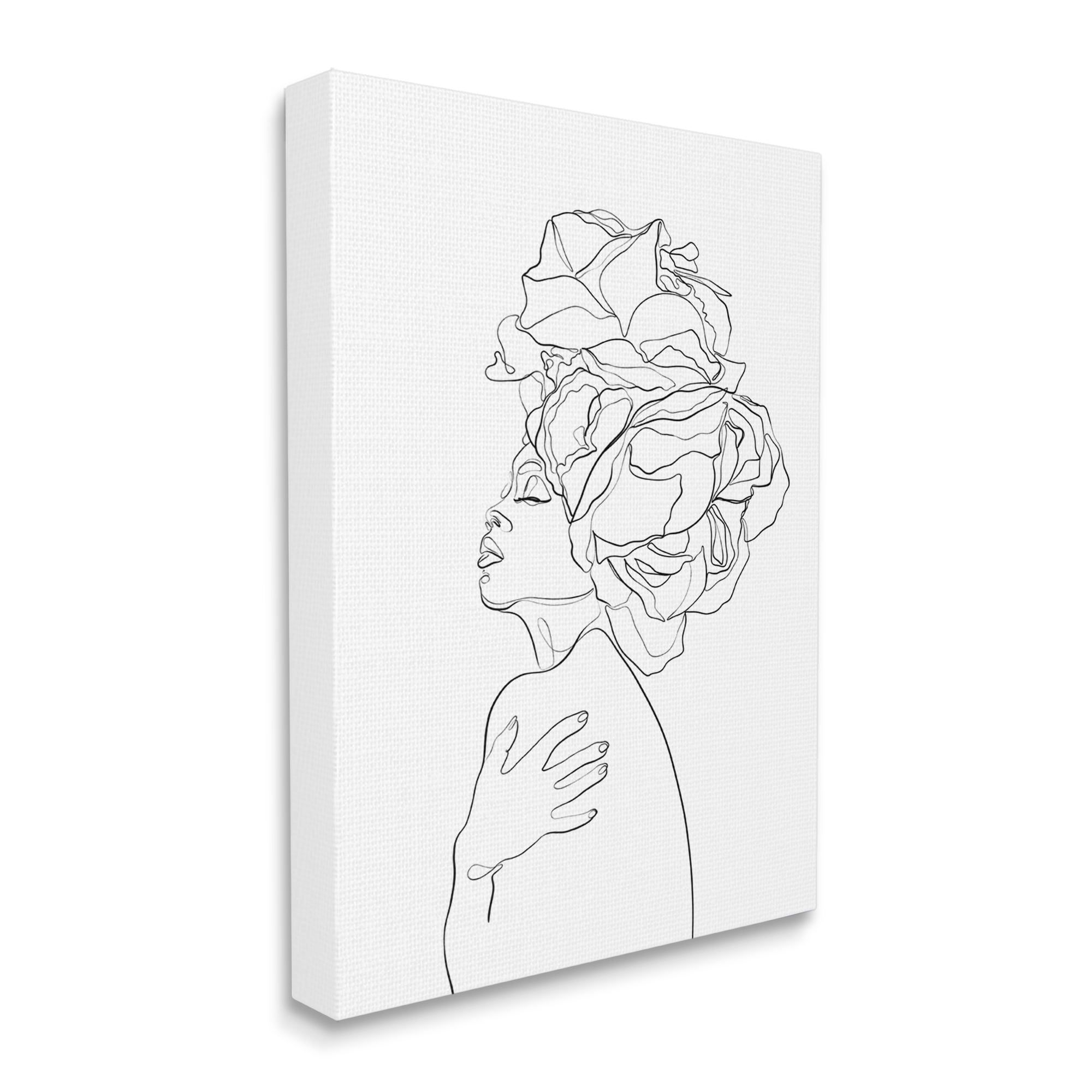 Stupell Industries Woman Slouching with Headwrap Minimalism Linework, 30 x 40, Designed by Ros Ruseva