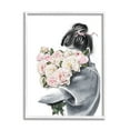 thumbnail image 1 of Stupell Industries Woman Smelling Bouquet Pink Pop Rose Florals, 24 x 30, Designed by Ros Ruseva, 1 of 7