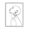 thumbnail image 1 of Stupell Industries Woman Wearing Circular Earrings Black Line Fluid Abstraction, 24 x 30, Designed by Ros Ruseva, 1 of 7