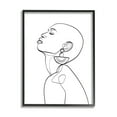 thumbnail image 1 of Stupell Industries Woman Wearing Circular Earrings Black Line Fluid Abstraction Modern Painting Black Framed Art Print Wall Art, 11 x 14, Design by Ros Ruseva, 1 of 7