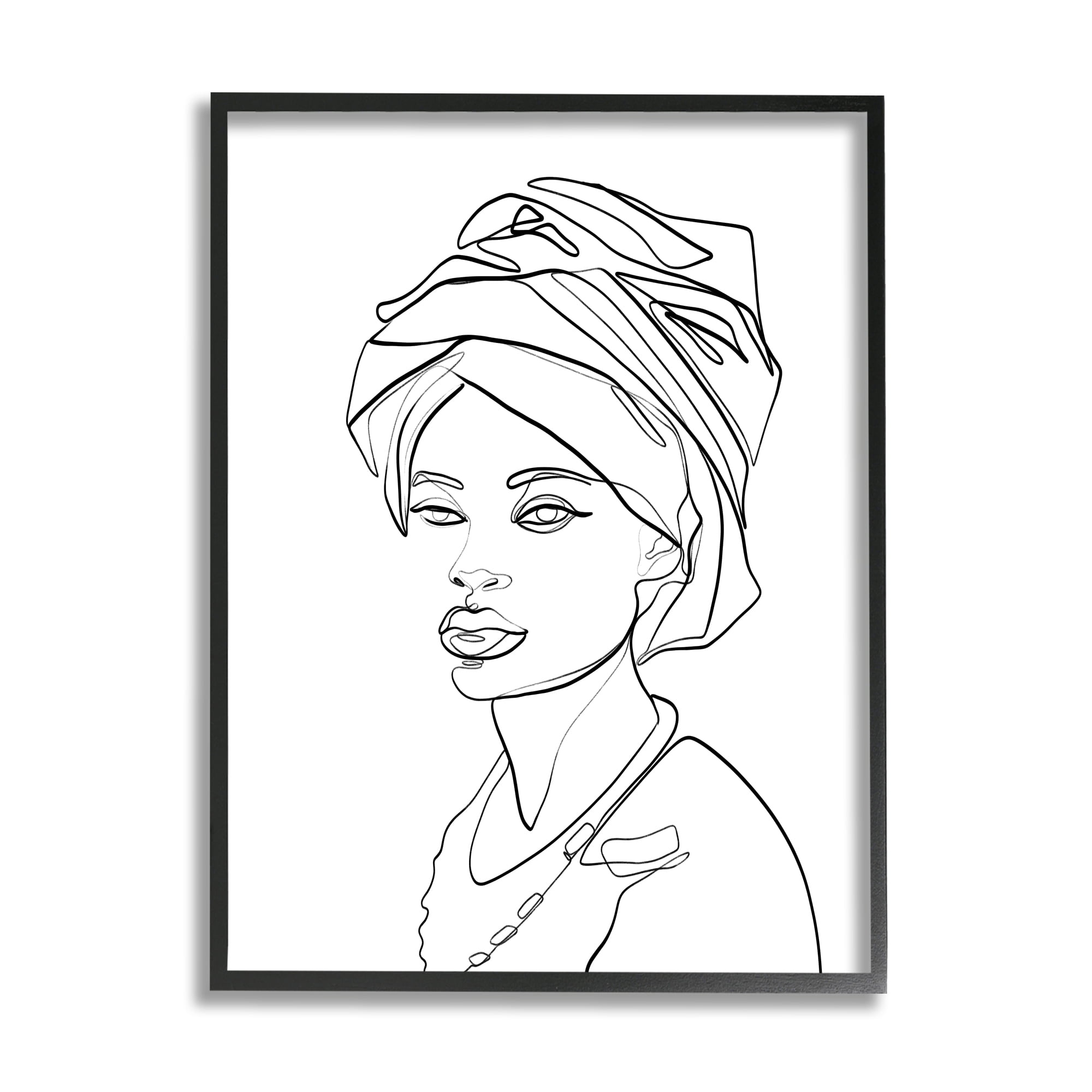Stupell Industries Woman Wearing Classic African Headwrap Fluid Line Abstraction , 16 x 20, Designed by Ros Ruseva