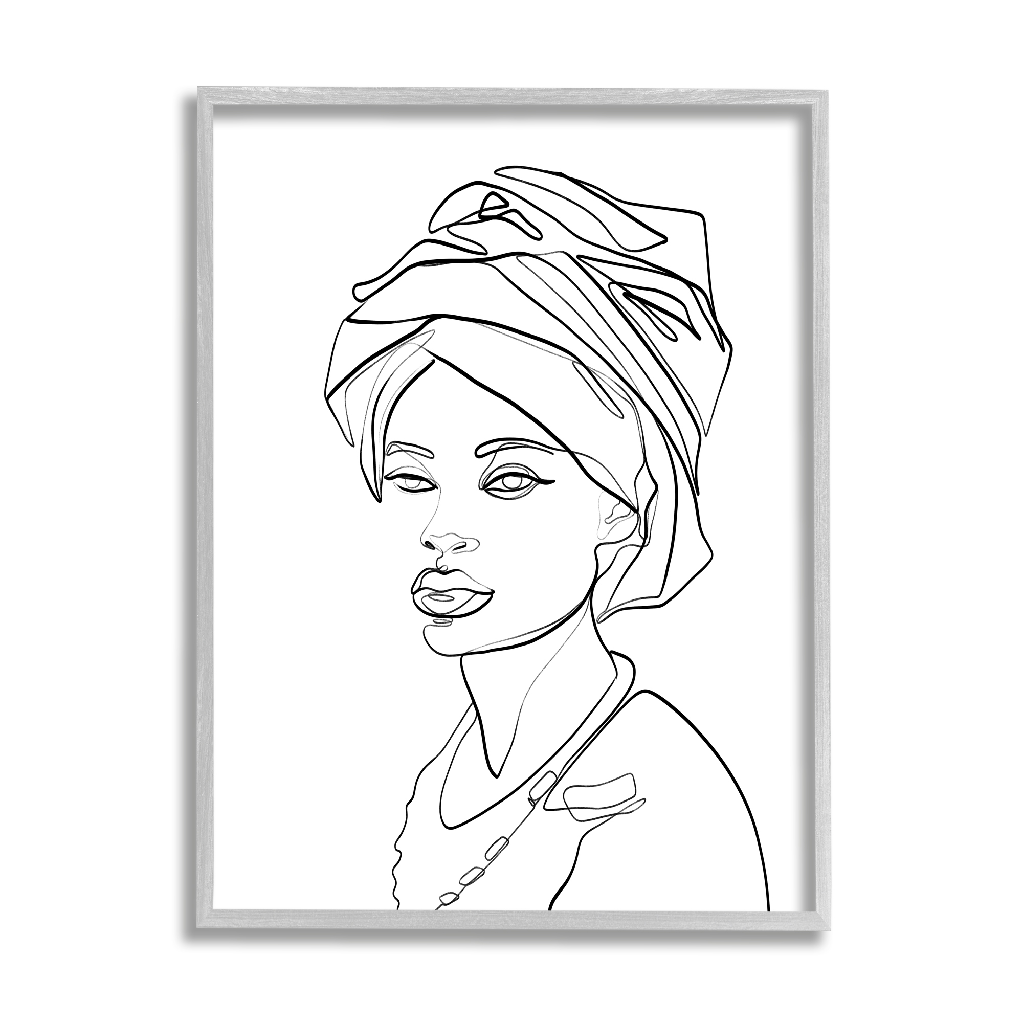 Stupell Industries Woman Wearing Classic African Headwrap Fluid Line Abstraction , 24 x 30, Designed by Ros Ruseva