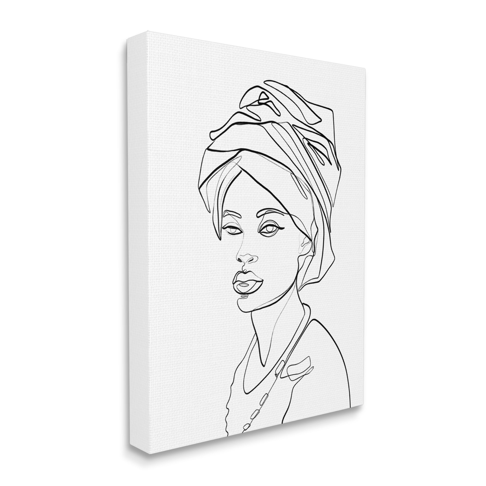 Stupell Industries Woman Wearing Classic African Headwrap Fluid Line Abstraction , 36 x 48, Designed by Ros Ruseva