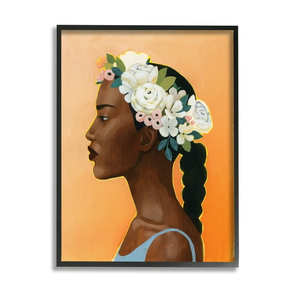 Stupell Industries Woman Wearing Rose Floral Crown Strong Portrait, 11 x 14, Designed by Grace Popp