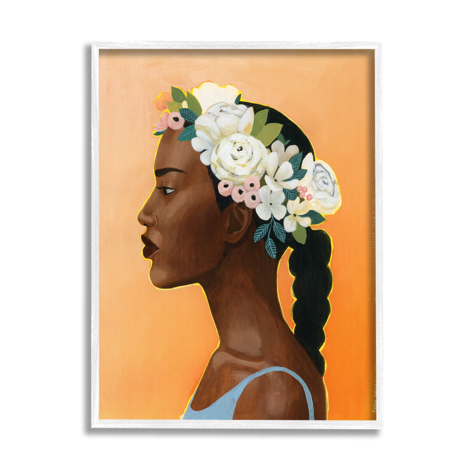 Stupell Industries Woman Wearing Rose Floral Crown Strong Portrait, 16 x 20, Designed by Grace Popp