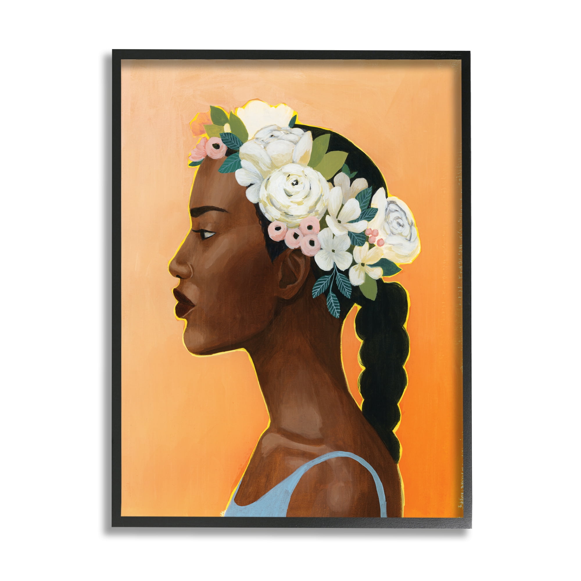 Stupell Industries Woman Wearing Rose Floral Crown Strong Portrait, 24 x 30, Designed by Grace Popp