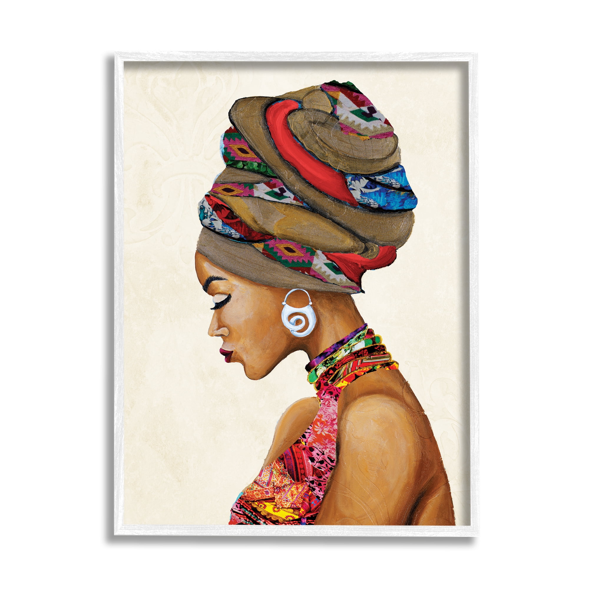 Stupell Industries Woman Wearing Traditional African Fashion Headwrap , 11 x 14, Designed by Gina Ritter