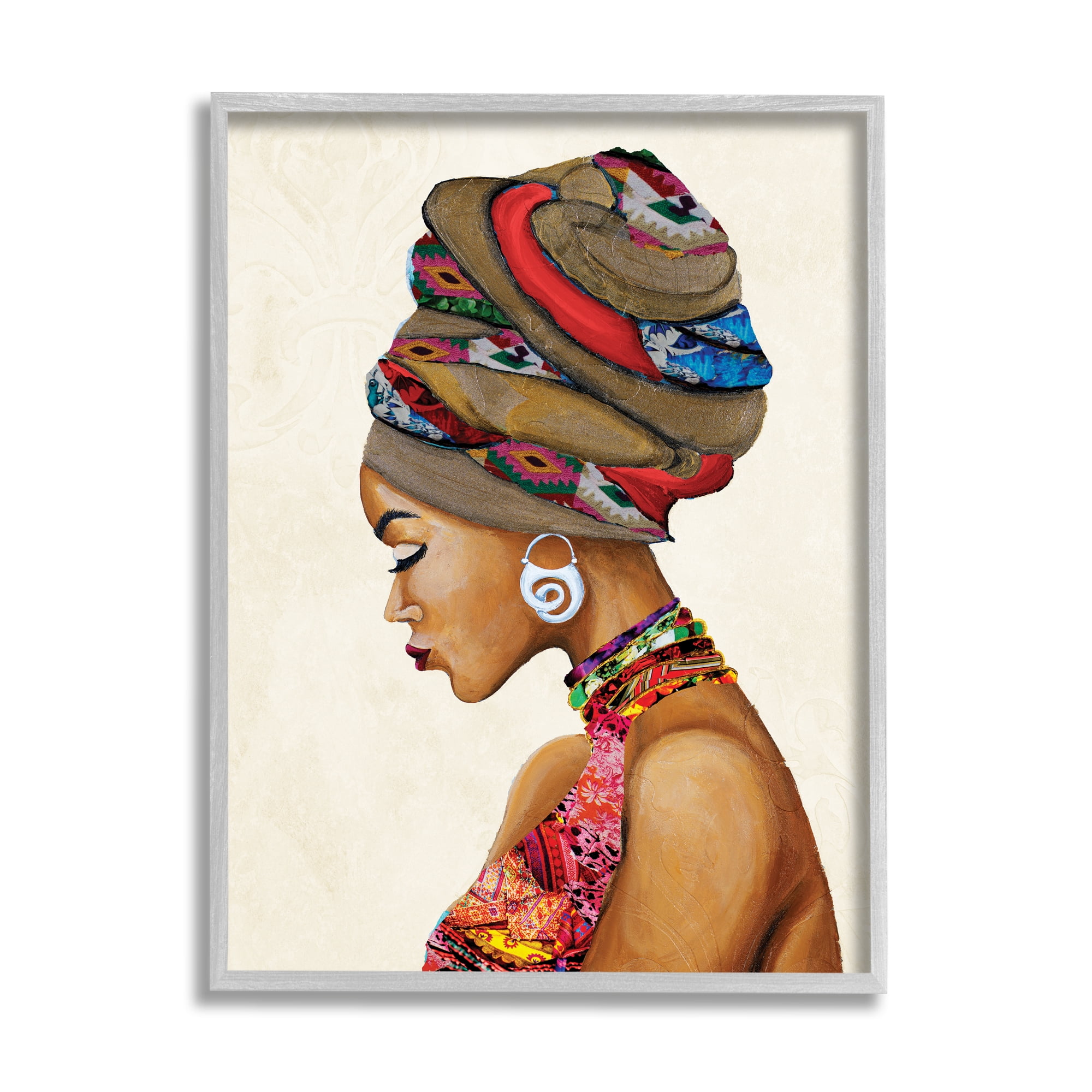 Stupell Industries Woman Wearing Traditional African Fashion Headwrap , 16 x 20, Designed by Gina Ritter