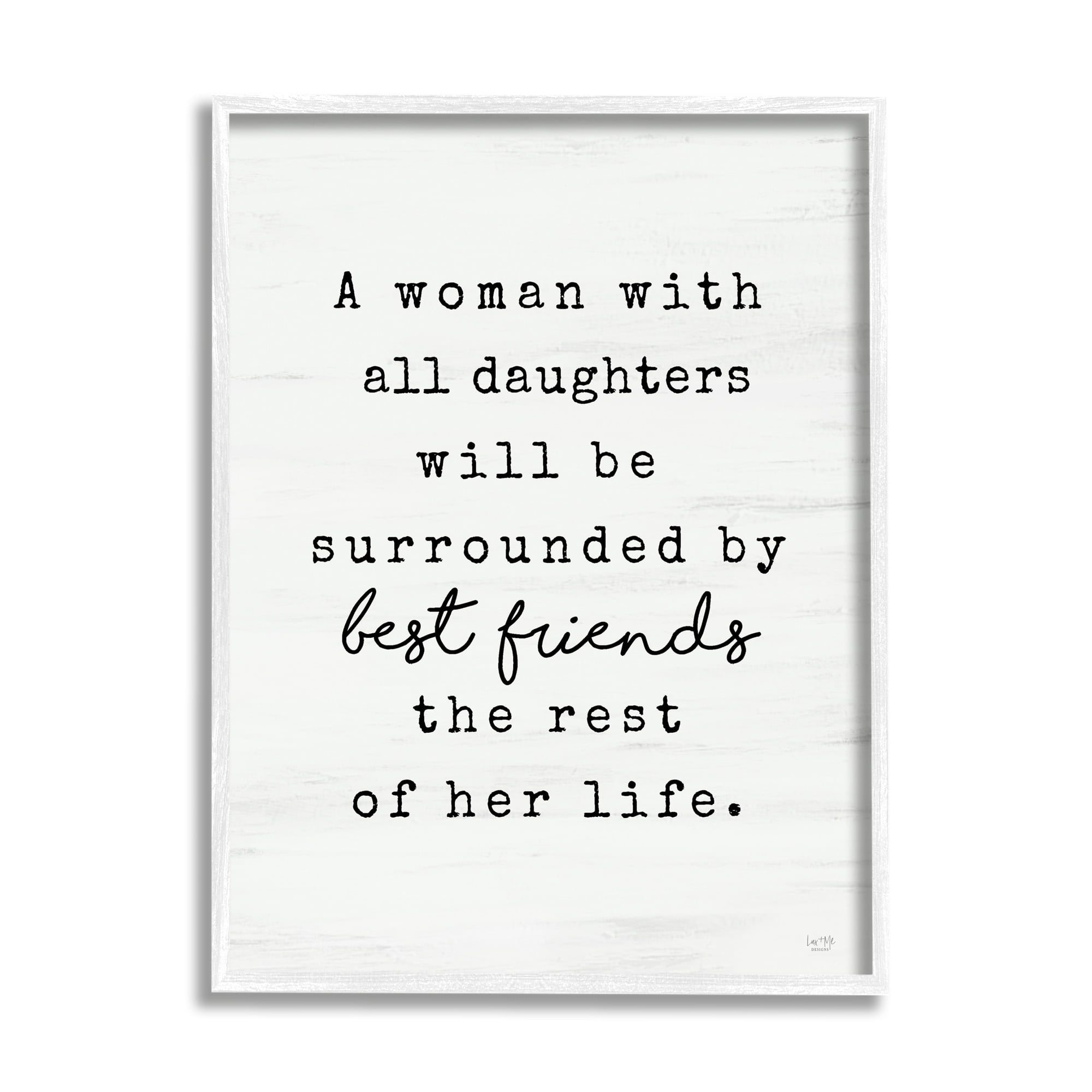 Stupell Industries Woman With All Daughters Loving Family Quote Graphic Art White Framed Art Print Wall Art, Design by Lux + Me Designs