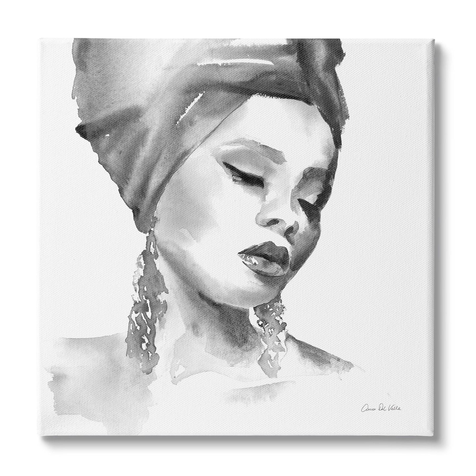 Soft Watercolor Portrait Canvas Wall Art, 30 x 30