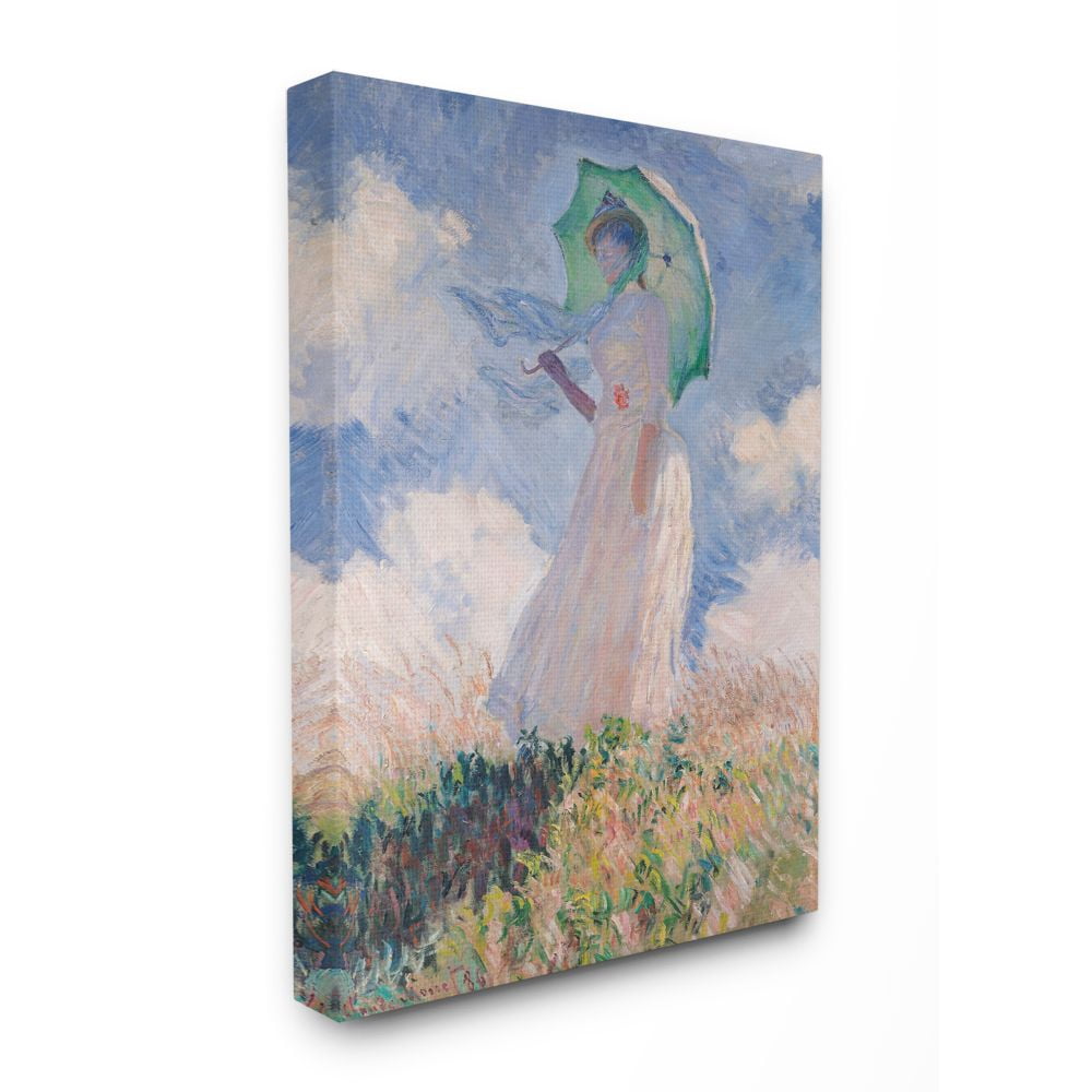 Stupell Industries Woman With Parasol Monet Classic Painting Canvas Wall Art by Claude Monet, 36" x 48"