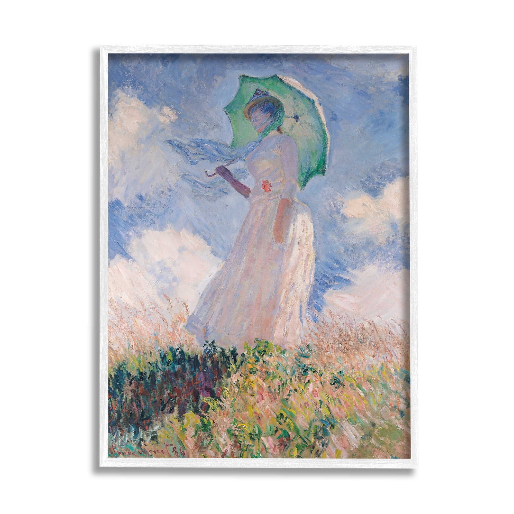 Stupell Industries Woman With Parasol Monet Classic Painting Framed Art Print Wall Art, 11x14, By Claude Monet